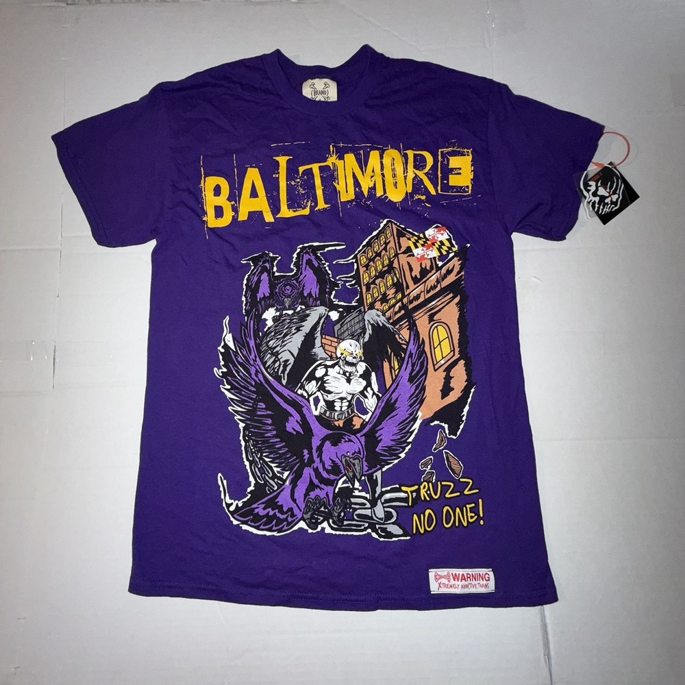 Brand X Baltimore Ravens Shirt Truzz No One Xtremely Addictive Purple Size M NWT
